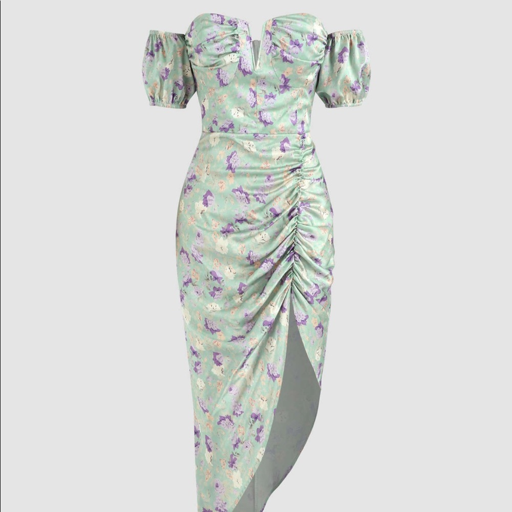 Cider green floral dress
